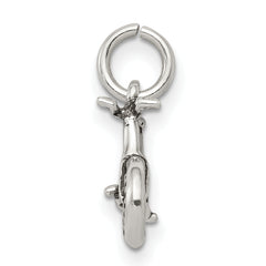 Sterling Silver 3D Antiqued Bicycle Charm for Men Vintage Style