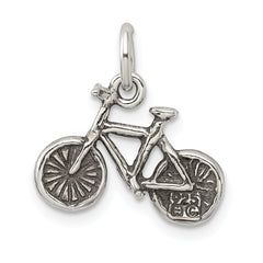 Sterling Silver 3D Antiqued Bicycle Charm for Men Vintage Style