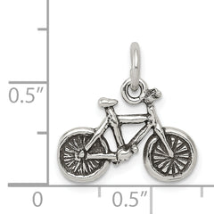 Sterling Silver 3D Antiqued Bicycle Charm for Men Vintage Style