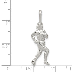 Sterling Silver 925 Runner Pendant with Polished Anti-Tarnish Finish