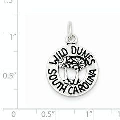 Sterling Silver 925 South Carolina Charm Pendant Elegant Vintage Inspired