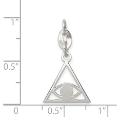 Sterling Silver 925 Evil Eye Charm with Polished Anti-Tarnish Finish