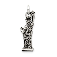 Sterling Silver 925 Antiqued 3D Statue of Liberty Charm