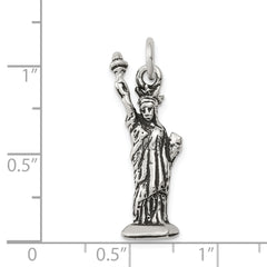 Sterling Silver 925 Antiqued 3D Statue of Liberty Charm