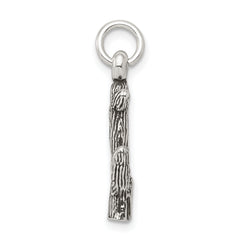 Sterling Silver 3D Cactus Charm for Men with Antiqued Finish