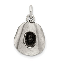 Sterling Silver 925 Antiqued Cowboy Hat Charm 3D Vintage Men's Jewelry