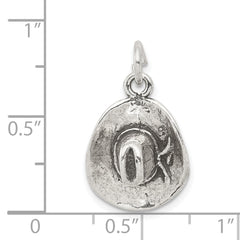 Sterling Silver 925 Antiqued Cowboy Hat Charm 3D Vintage Men's Jewelry