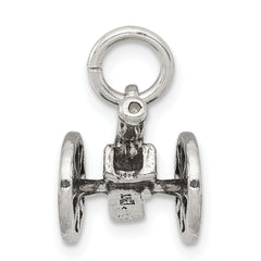 Sterling Silver 925 3D Antiqued Cannon Charm by Sophia Jewelers