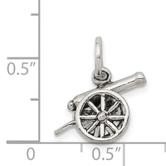 Sterling Silver 925 3D Antiqued Cannon Charm by Sophia Jewelers