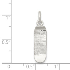 Sterling Silver 925 Skateboard Charm with Polished Anti-Tarnish Finish