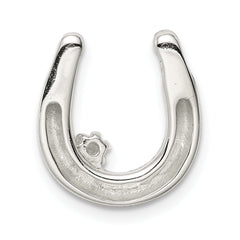 Sterling Silver 925 Polished Horseshoe Pendant with Clear CZ Elegance
