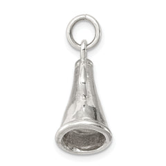 Sterling Silver 925 Polished Megaphone Charm with Anti-Tarnish Finish