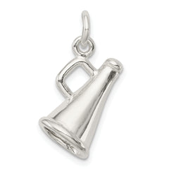 Sterling Silver 925 Polished Megaphone Charm with Anti-Tarnish Finish