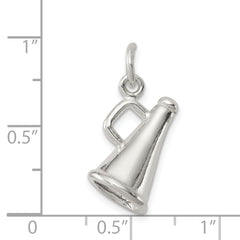 Sterling Silver 925 Polished Megaphone Charm with Anti-Tarnish Finish