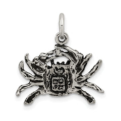 Antiqued Sterling Silver 925 Crab Charm for Men by Sophia Jewelers