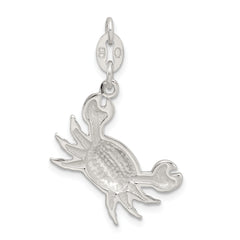 Sterling Silver 925 Crab Charm with Polished Anti-Tarnish Finish