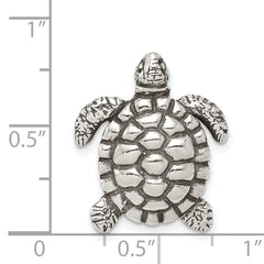 Sophia Jewelers Antiqued Sterling Silver Turtle Charm for Men