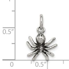 Sterling Silver 925 Antiqued Spider Charm, Solid Vintage Inspired