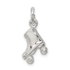 Sterling Silver 925 3D Roller Skate Charm with Polished Anti-Tarnish Finish