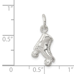 Sterling Silver 925 3D Roller Skate Charm with Polished Anti-Tarnish Finish