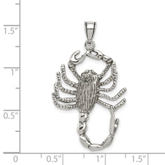 Sterling Silver 925 Men's Antiqued Scorpion Charm Pendant