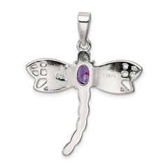 Sterling Silver Dragonfly Pendant with Amethyst & Opal Elegance