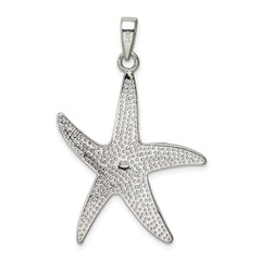 Sterling Silver 925 Opal Starfish Pendant with Rhodium-Plated Finish