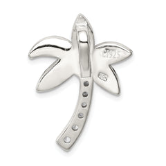 Sterling Silver 925 Palm Tree Pendant with CZ & Opal Inlay