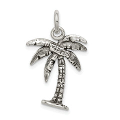 Antiqued Sterling Silver Palm Tree Charm for Men Timeless Elegance