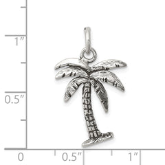 Antiqued Sterling Silver Palm Tree Charm for Men Timeless Elegance