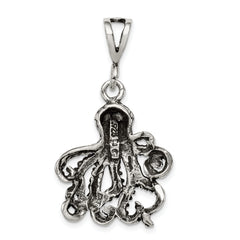 Sterling Silver 925 Men's Antiqued Octopus Charm Classic Design
