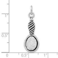 Sophia Jewelers 925 Sterling Silver Antiqued Vintage Hand Mirror Charm