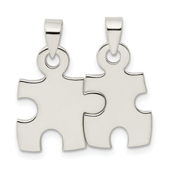 Sterling Silver 925 Men's Polished Puzzle Pendant with Anti-Tarnish Coating