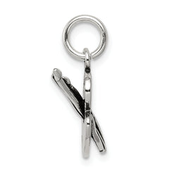 Sterling Silver Artist Palette Charm with Antiqued Finish Vintage Style