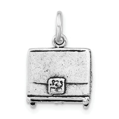 Sterling Silver 3D Antique Piano Charm Unisex Pendant by Sophia Jewelers