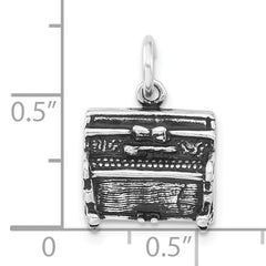 Sterling Silver 3D Antique Piano Charm Unisex Pendant by Sophia Jewelers
