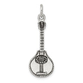 Sterling Silver Antiqued Mandolin Charm