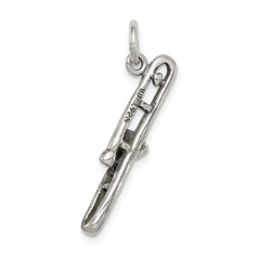 Sophia Jewelers Sterling Silver Trombone Charm with Antiqued 3D Design