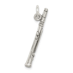 Sterling Silver 925 Clarinet Charm with Antiqued 3D Design