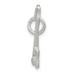 Sterling Silver Rhodium-Plated Electric Guitar Charm for Men Polished Finish