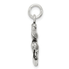 Sterling Silver 925 Antiqued 3D Gymnastics Charm Pendant