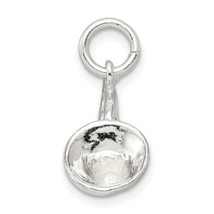 925 Sterling Silver French Horn Charm with Polished 3D Design