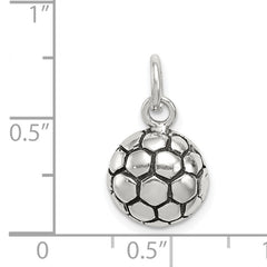 Sterling Silver 925 Men's Soccer Ball Charm Polished Vintage Style
