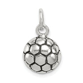 Sterling Silver Antiqued Soccer Ball Charm