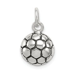 Sterling Silver Antiqued Soccer Ball Charm