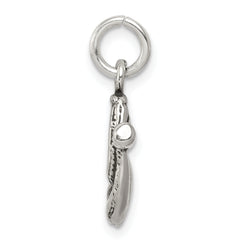 Sterling Silver 925 Baseball Glove/Bat Charm for Men with Antiqued Finish