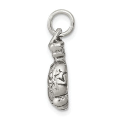 Sterling Silver Men's Antiqued Boxing Gloves Charm 925 Polished Finish
