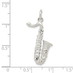 Sophia Jewelers 925 Sterling Silver Men's Saxophone Charm with Polished 3D Design