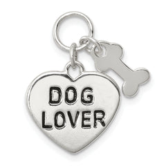 Sterling Silver 925 Dog Lover Pendant with Anti-Tarnish Finish
