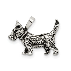 Sterling Silver 925 Dog Charm with Antiqued Finish Themed Pendant